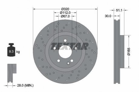 Тормозной диск TEXTAR 92262105
