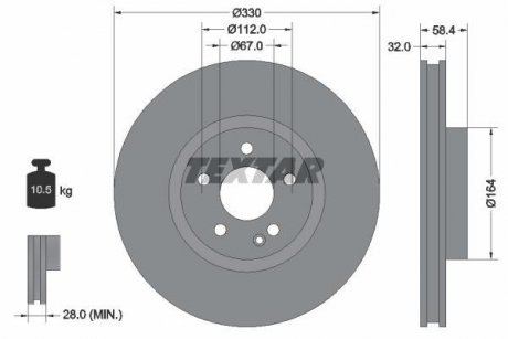 Гальмівний диск TEXTAR 92279403 (фото 1)