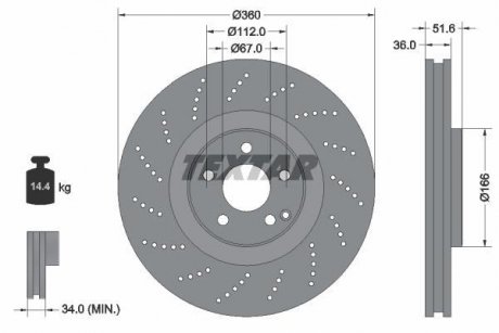 Тормозной диск TEXTAR 92283905