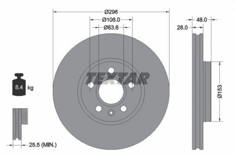 Гальмівний диск TEXTAR 92287505 (фото 1)
