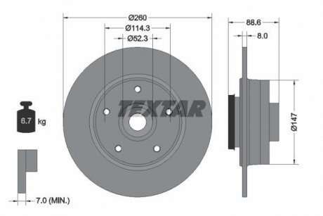 Тормозной диск TEXTAR 92291003 (фото 1)