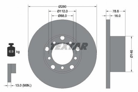 Тормозной диск TEXTAR 93012400 (фото 1)