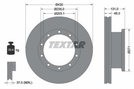 Тормозной диск TEXTAR 93086800 (фото 1)