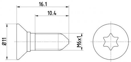 Болт, диск тормозного механизма TEXTAR TPM0008