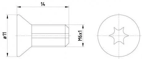SRUBA TARCZY HAMULCOWEJ M6X1 /2SZT/ TEXTAR TPM0012