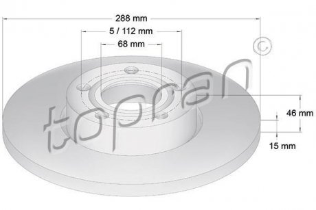Тормозной диск TOPRAN / HANS PRIES 103 755 (фото 1)