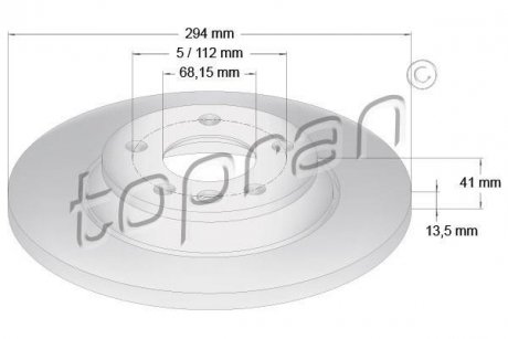 Тормозной диск TOPRAN / HANS PRIES 107 692 (фото 1)