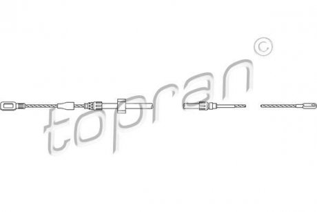 Трос, стояночная тормозная система TOPRAN / HANS PRIES 109 814 (фото 1)