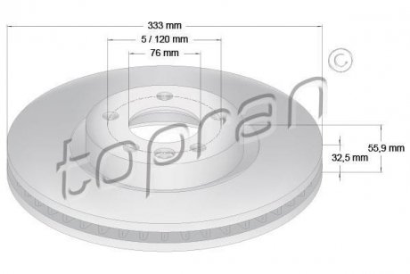 Тормозной диск TOPRAN / HANS PRIES 110429 (фото 1)