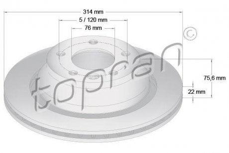 Гальмівний диск TOPRAN / HANS PRIES 110 430 (фото 1)