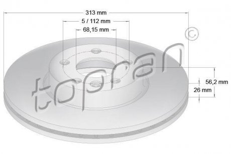 Тормозной диск TOPRAN / HANS PRIES 110431 (фото 1)