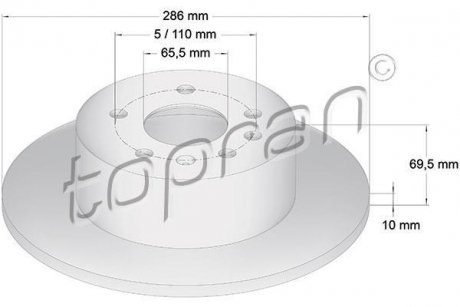 Гальмівний диск TOPRAN / HANS PRIES 200 951