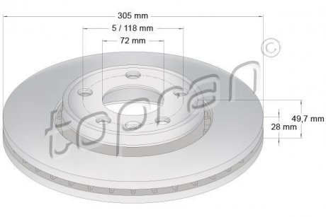 Гальмівний диск TOPRAN / HANS PRIES 207073