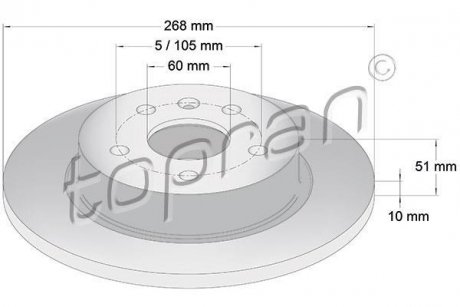 Гальмівний диск TOPRAN / HANS PRIES 208309