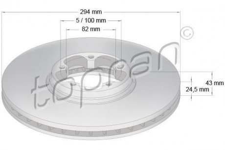 Гальмівний диск TOPRAN / HANS PRIES 302 087