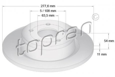 Тормозной диск TOPRAN / HANS PRIES 302249 (фото 1)
