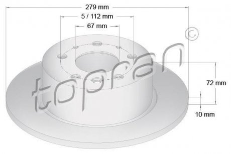 Тормозной диск TOPRAN / HANS PRIES 400859 (фото 1)