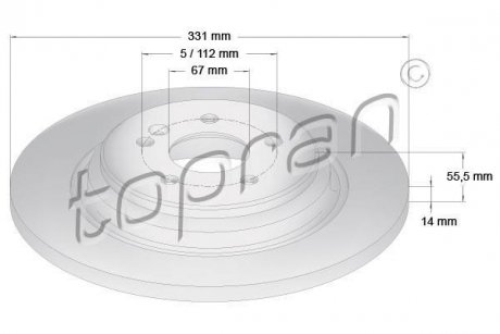 Гальмівний диск TOPRAN / HANS PRIES 401402 (фото 1)