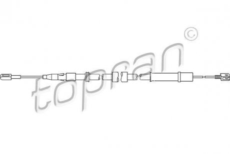 Трос, гальмівний механізм робочої гальмівної системи TOPRAN / HANS PRIES 401943 (фото 1)
