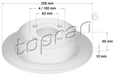 Тормозной диск TOPRAN / HANS PRIES 500557 (фото 1)