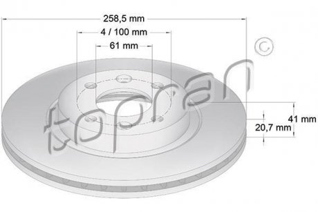 Тормозной диск TOPRAN / HANS PRIES 700180 (фото 1)