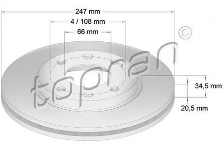 Тормозной диск TOPRAN / HANS PRIES 720240 (фото 1)