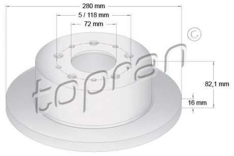 Гальмівний диск TOPRAN / HANS PRIES 721183