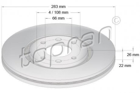 Диск гальмівний TOPRAN / HANS PRIES 722455