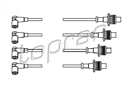 Комплект проводов зажигания TOPRAN / HANS PRIES 722 801 (фото 1)