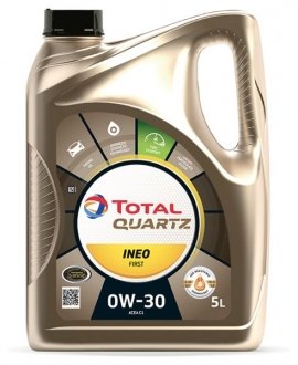 Моторное масло Quartz Ineo First 0W-30 синтетическое 5 л TOTAL 183106 (фото 1)