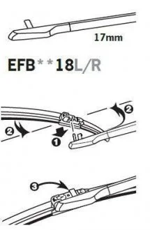 Щетка стекл-ля Fiat, FO Ka, HY, Kia, OP, LA Trico EFB3518L