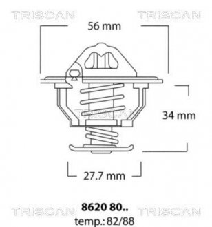 Термостат, охлаждающая жидкость TRISCAN 86208088