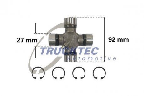 Хрестовина шарнірного вала TRUCKTEC 02.34.043