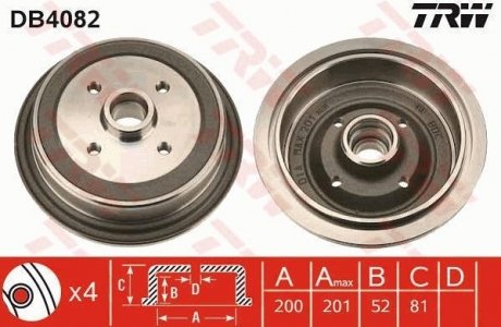 Гальмівний барабан TRW DB4082