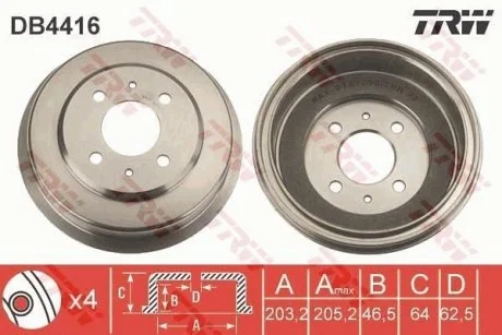 Гальмівний барабан TRW DB4416