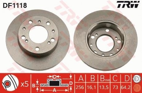 Диск гальмівний TRW DF1118