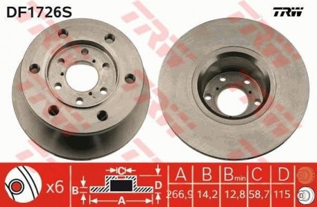 Гальмівний диск TRW DF1726S