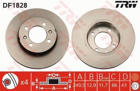 Гальмівний диск TRW DF1828