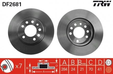 Тормозной диск TRW DF2681