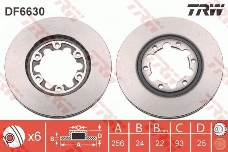 Диск гальмівний TRW DF6630