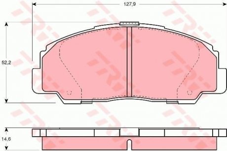 Комплект тормозных колодок, дисковый тормоз TRW GDB1135 (фото 1)