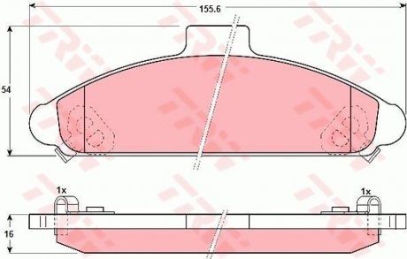 Тормозные колодки, дисковый тормоз (набор) TRW GDB1136