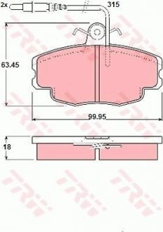 Комплект тормозных колодок, дисковый тормоз TRW GDB114 (фото 1)