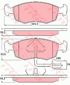 Комплект тормозных колодок, дисковый тормоз TRW GDB1208 (фото 1)