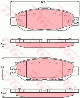 Гальмівні колодки, дискове гальмо (набір) TRW GDB1240 (фото 1)