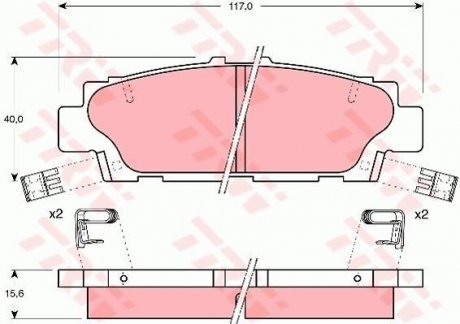 Гальмівні колодки, дискове гальмо (набір) TRW GDB1257