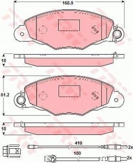 Комплект тормозных колодок, дисковый тормоз TRW GDB1410 (фото 1)