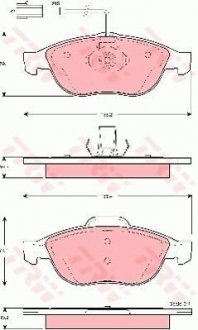 Тормозные колодки, дисковый тормоз (набор) TRW GDB1441