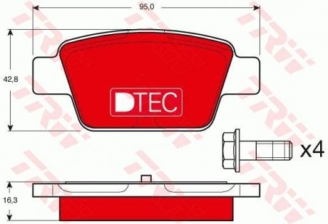 KLOCKI HAMULC. FIAT STILO 01- TYЈ TRW GDB1485DTE (фото 1)