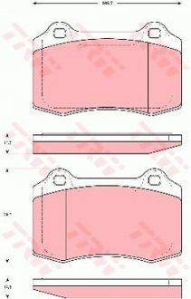 Гальмівні колодки, дискове гальмо (набір) TRW GDB1537